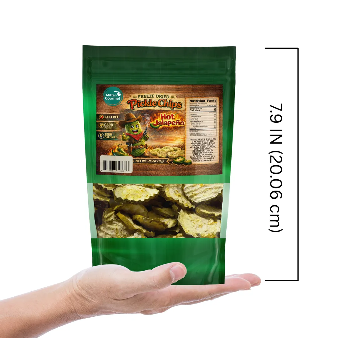 Jalapeno Dill Pickle Chips, Freeze Dried, Fat Free, Zero Calories, 0.75 oz