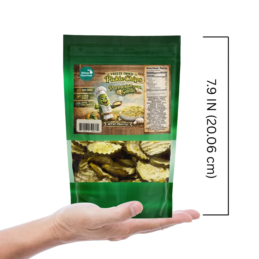 Parmesan Garlic Dill Pickle Chips, Freeze Dried, Fat Free, Zero Calories, 0.75 oz