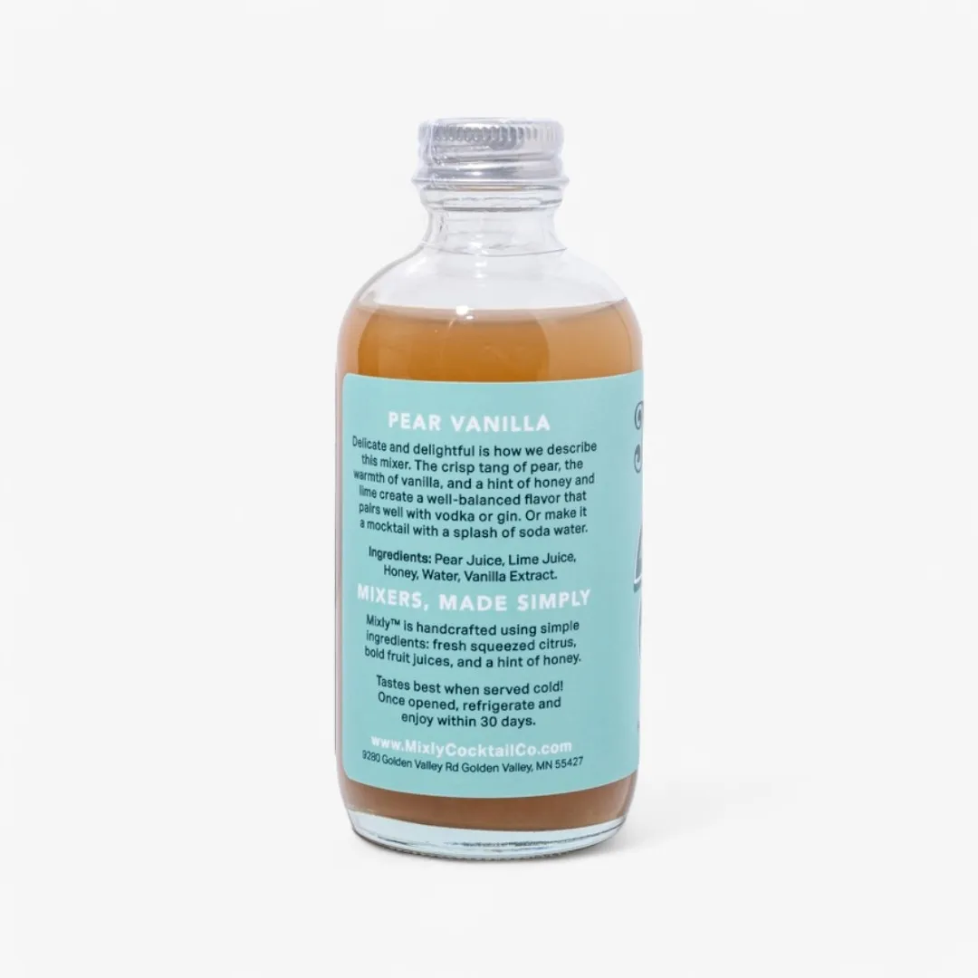 Pear Vanilla 4oz - Cocktail / Mocktail Beverage Mixer