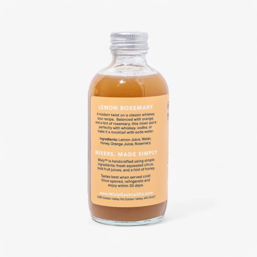Rosemary Lemon 4oz - Cocktail / Mocktail Beverage Mixer