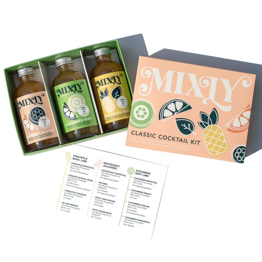 Classic Cocktail Mixer Set | Non Alcoholic Cocktail Mixers & Margarita Mixer Gift Kit