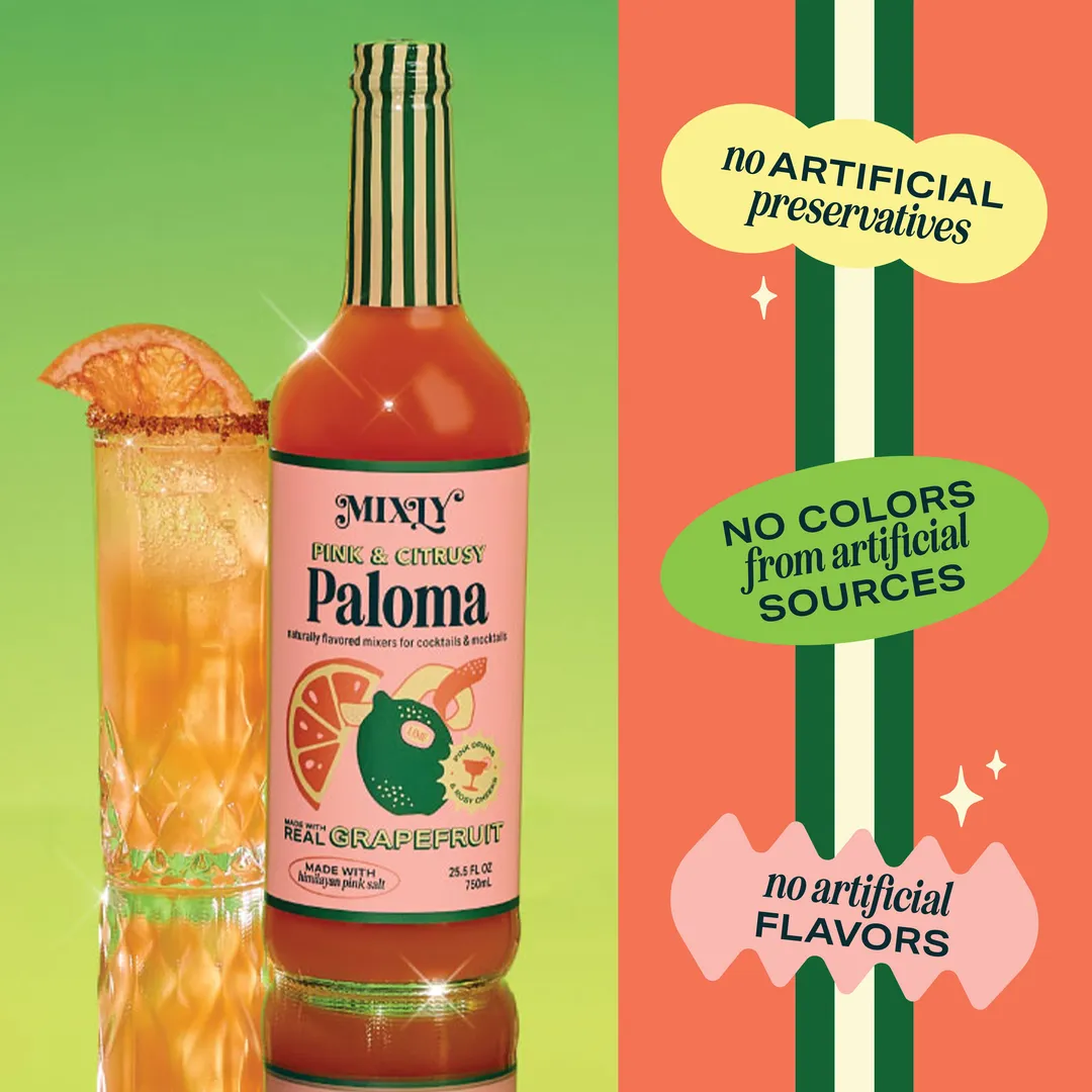 Pink & Citrusy Paloma Cocktail & Mocktail Mixer