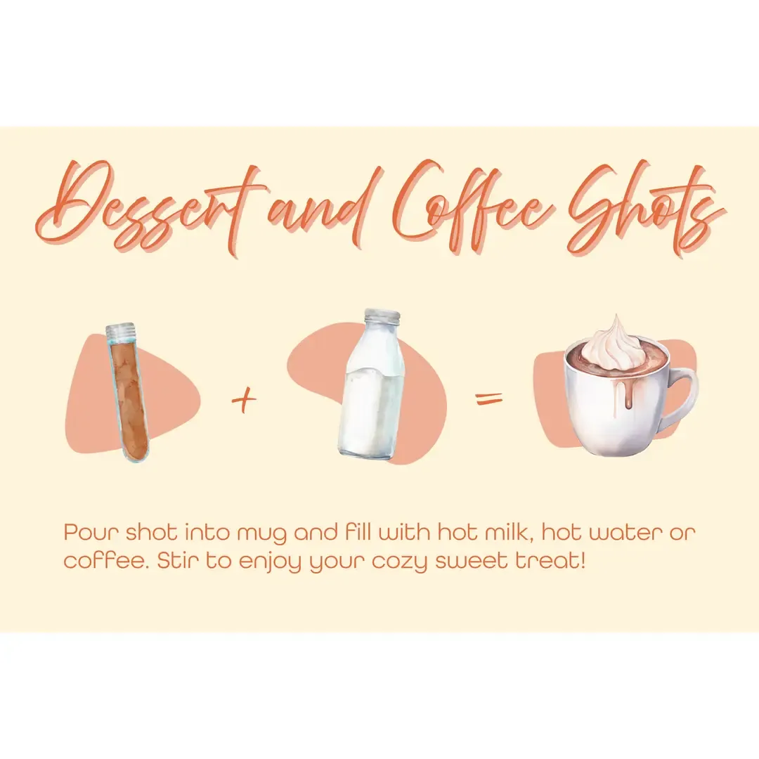 Gourmet Creamy Coffee Mixes, 9 flavors, shots