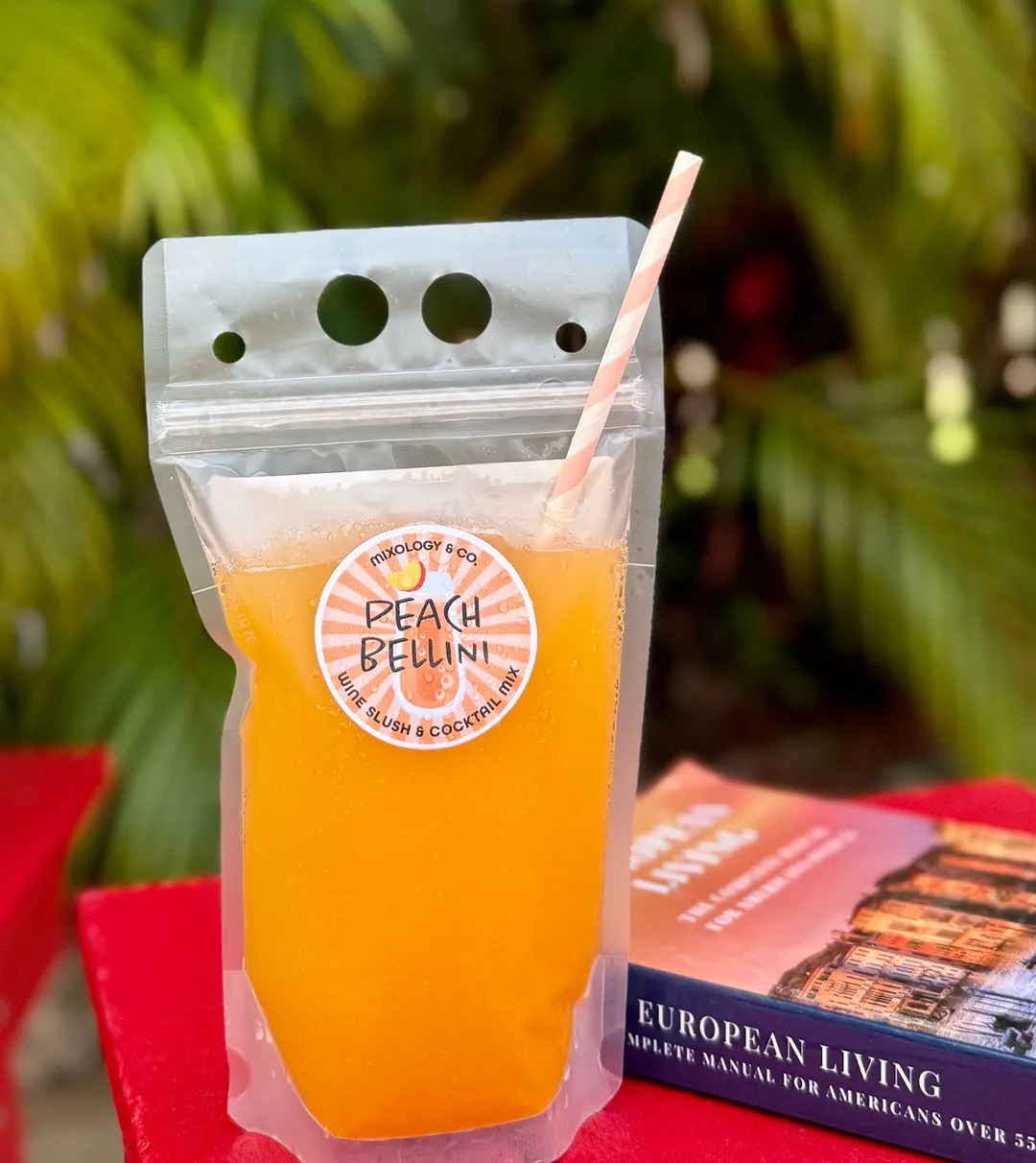 Peach Bellini Champagne Cocktail Mix Powder Slushie Pouch 