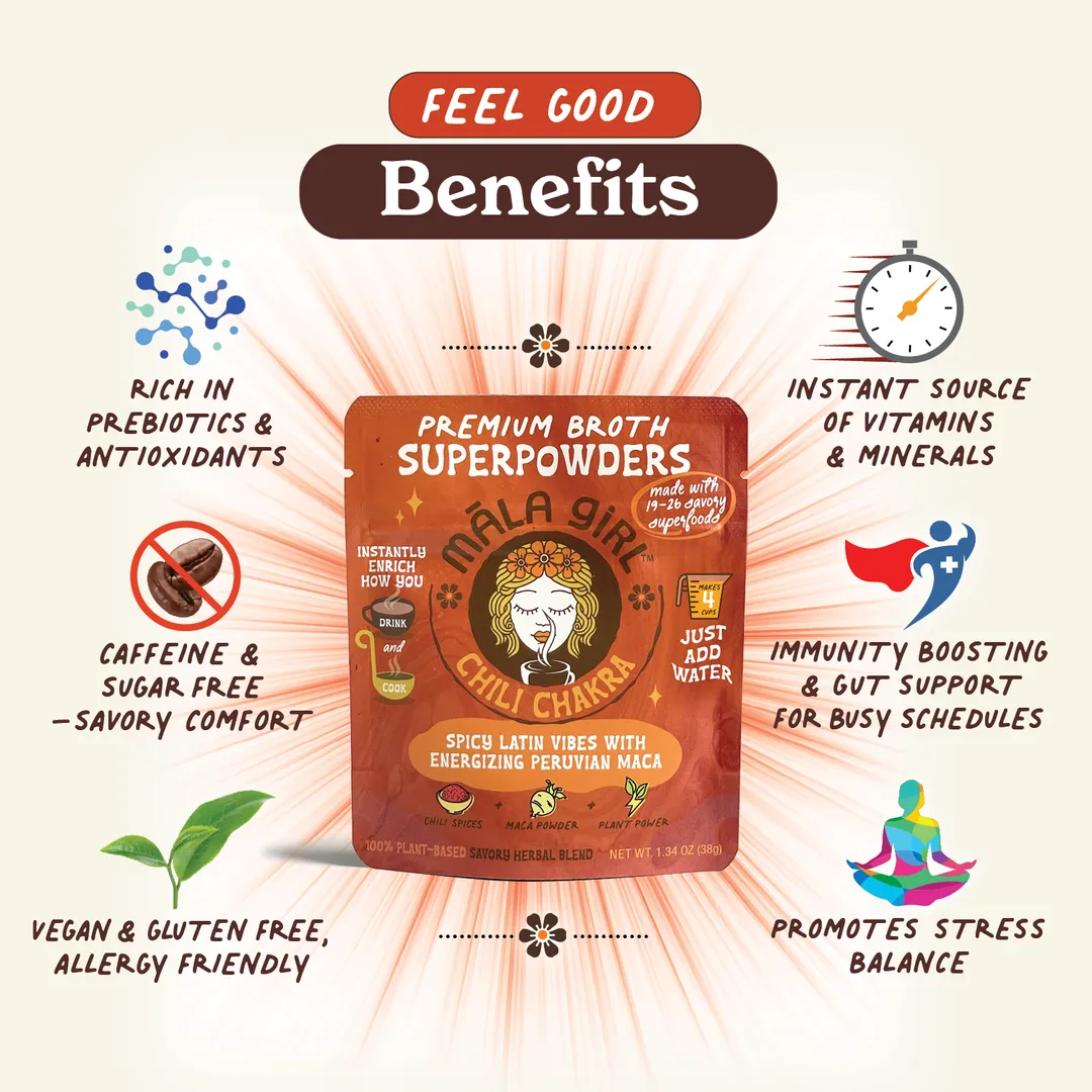 Superfood Broth Powder + Instant Soup Base w/ Peruvian Maca
