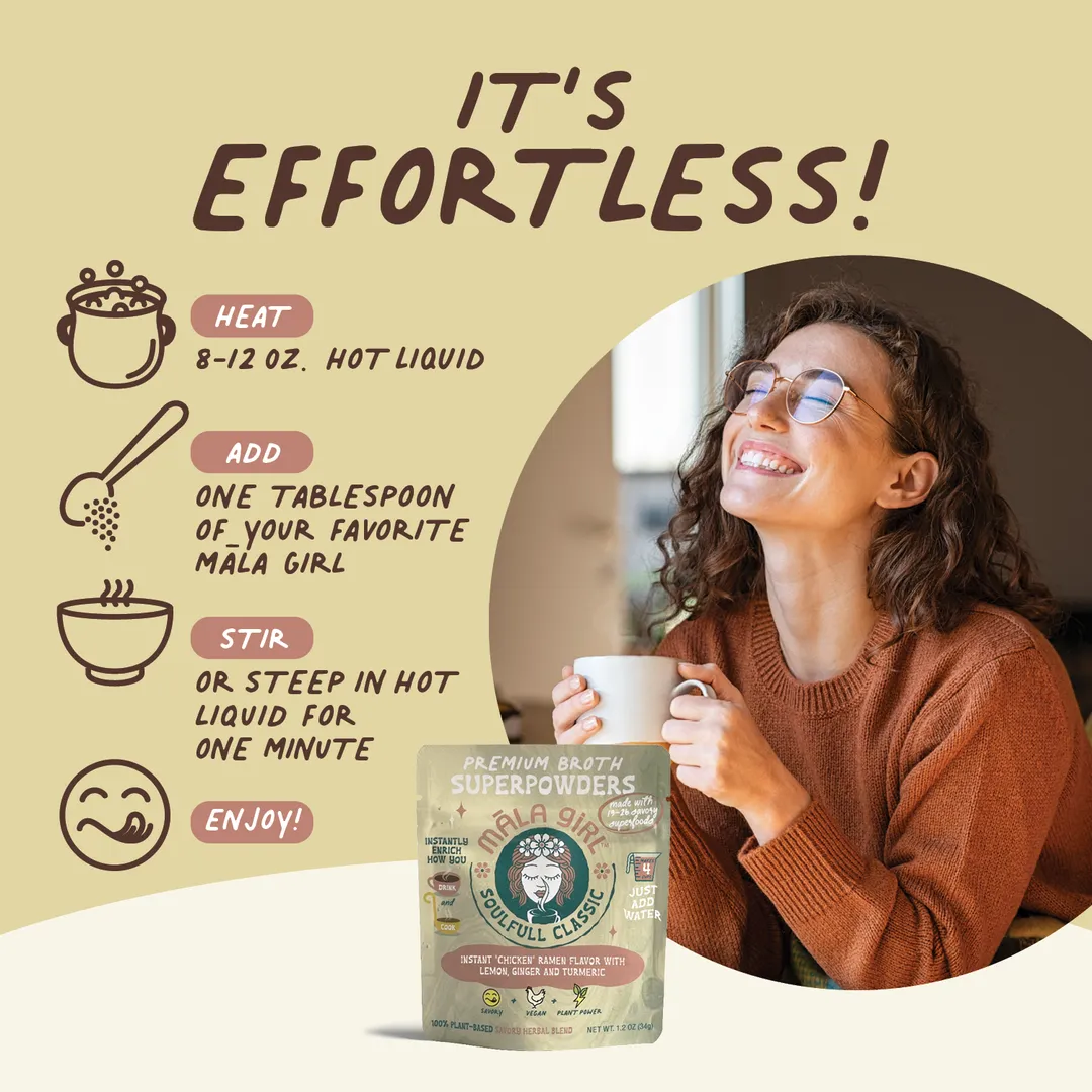 Superfood Instant Broth Powder w/ Lemon Ginger and Turmeric