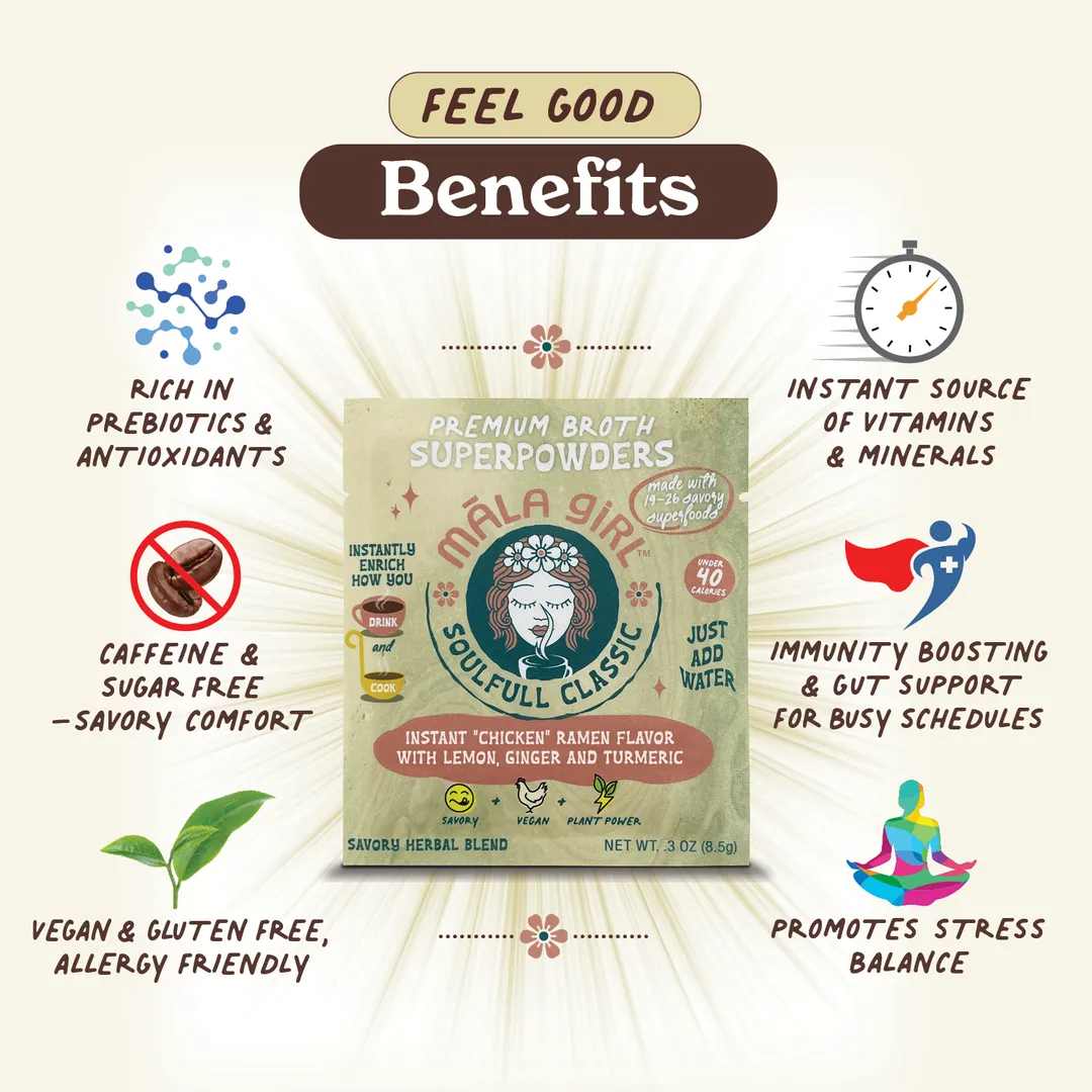 Superfood Instant Broth Powder w/ Lemon Ginger and Turmeric