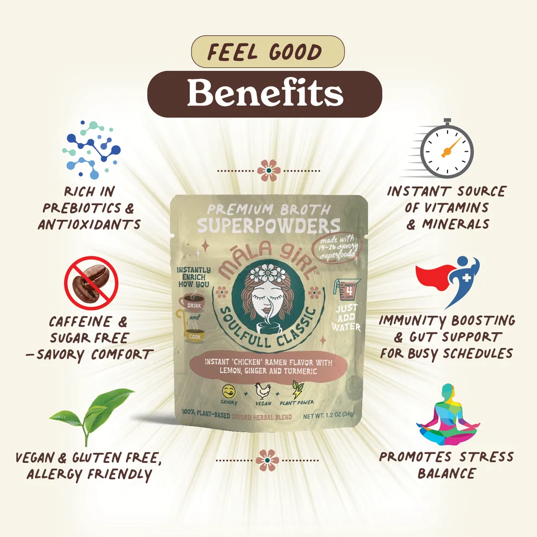 Superfood Instant Broth Powder w/ Lemon Ginger and Turmeric