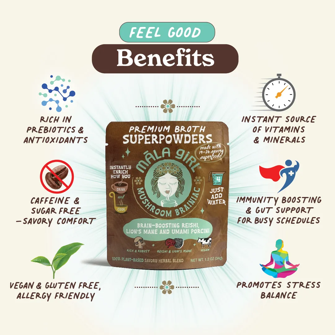 Superfood Instant Broth Powder w/ Reishi and Lions Mane
