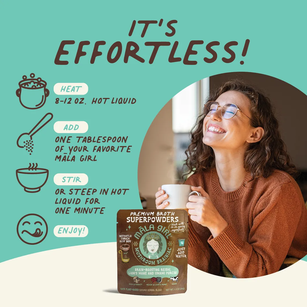 Superfood Instant Broth Powder w/ Reishi and Lions Mane