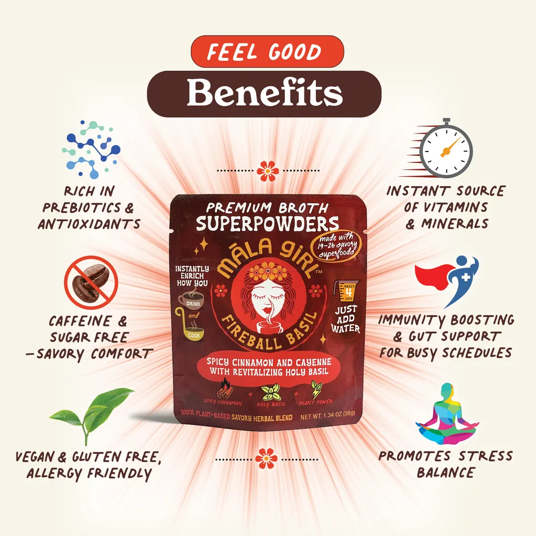 Superfood Instant Broth Powder w/ Spicy Cinnamon+Holy Basil