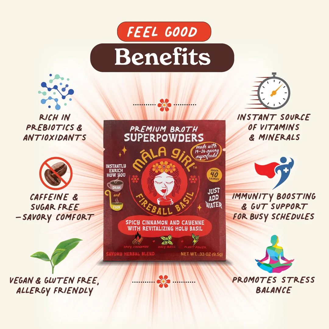 Superfood Instant Broth Powder w/ Spicy Cinnamon+Holy Basil