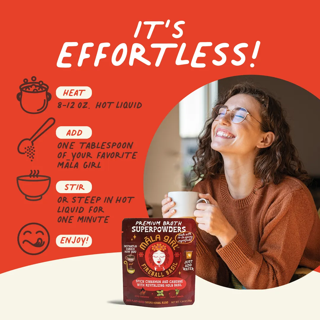Superfood Instant Broth Powder w/ Spicy Cinnamon+Holy Basil