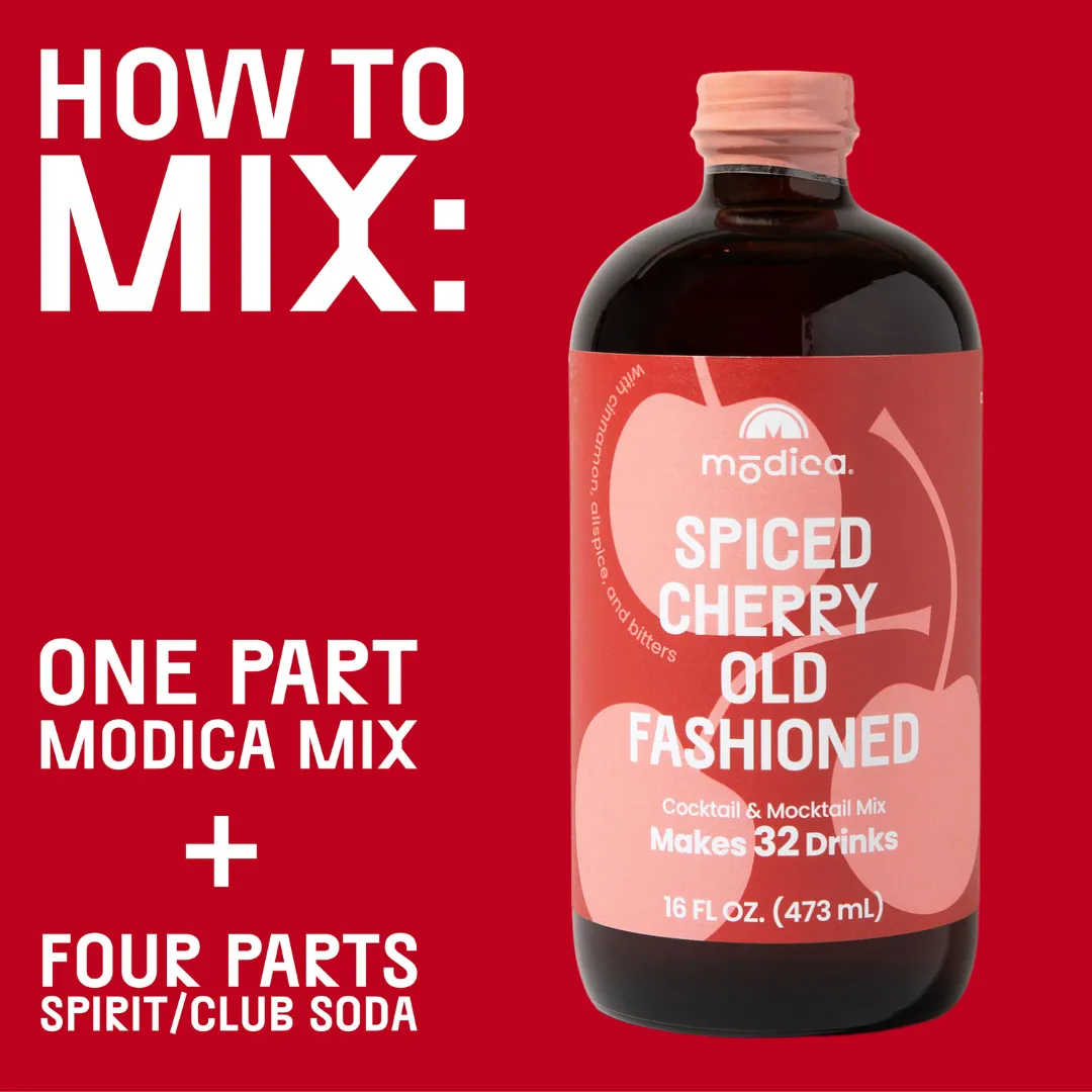 Spiced Cherry Old Fashioned Cocktail + Mocktail Mix | Premium, Award-Winning, Mixologist-Crafted