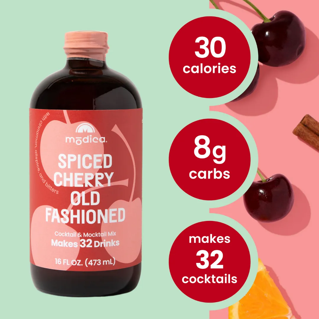 Spiced Cherry Old Fashioned Cocktail + Mocktail Mix | Premium, Award-Winning, Mixologist-Crafted