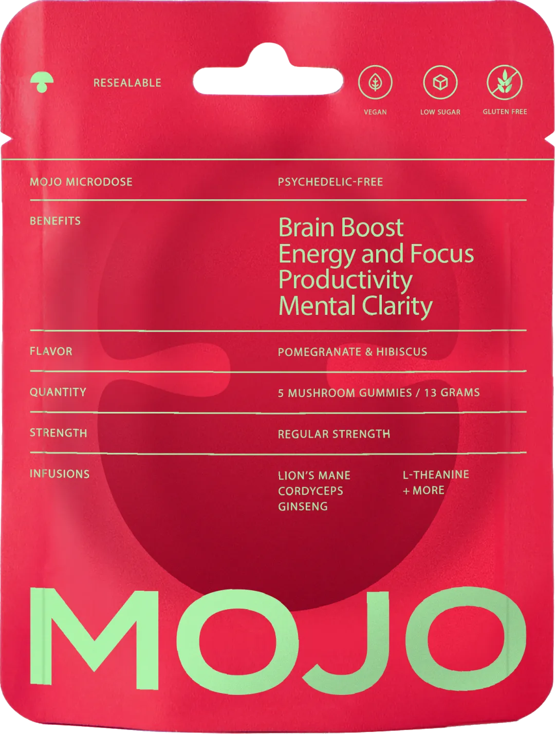 	Brain Boosting Gummies, Regular Strength, Pomegranate Hibiscus – 5pk