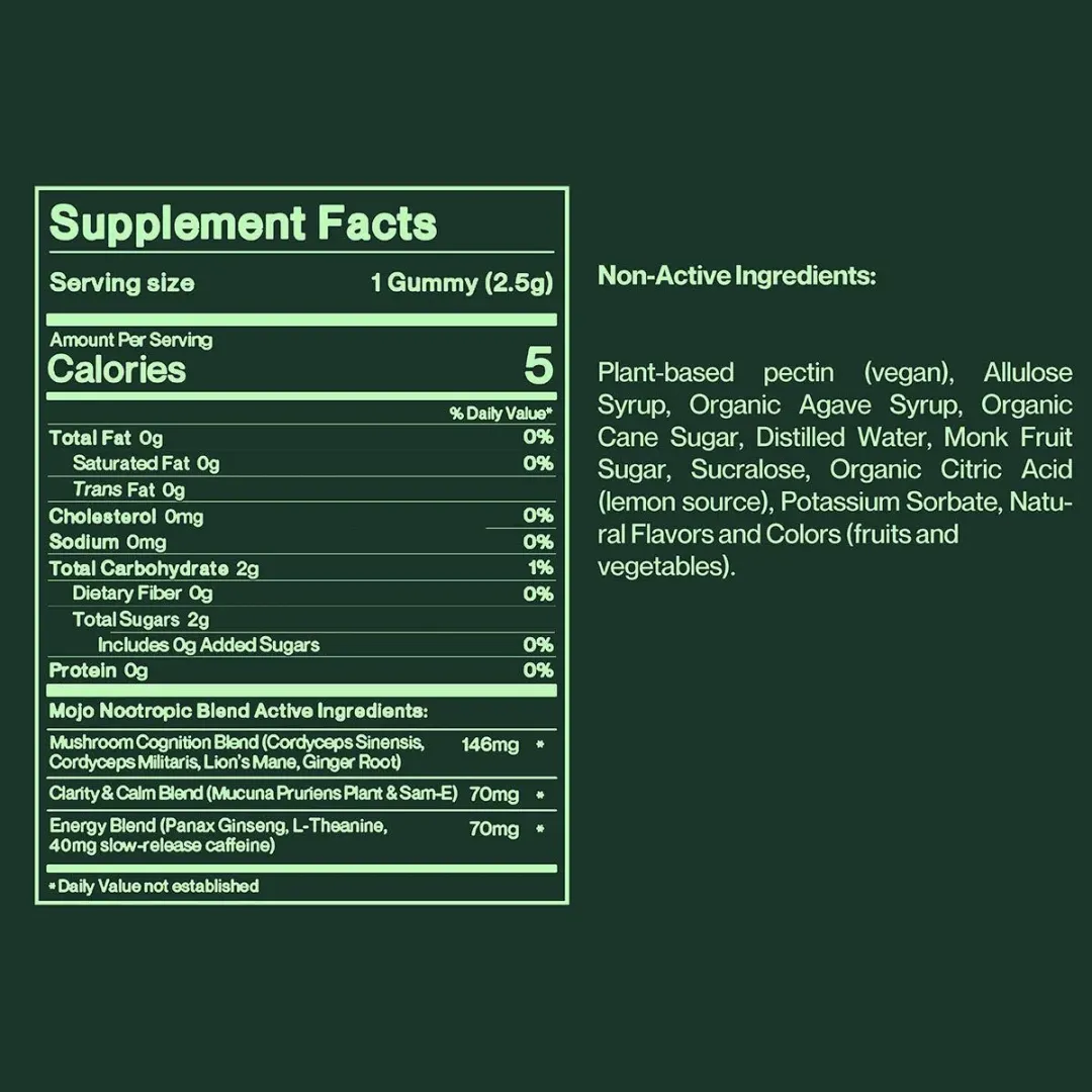 Brain Boosting Gummies, Regular Strength, Strawberry Tangerine – 20ct / pack