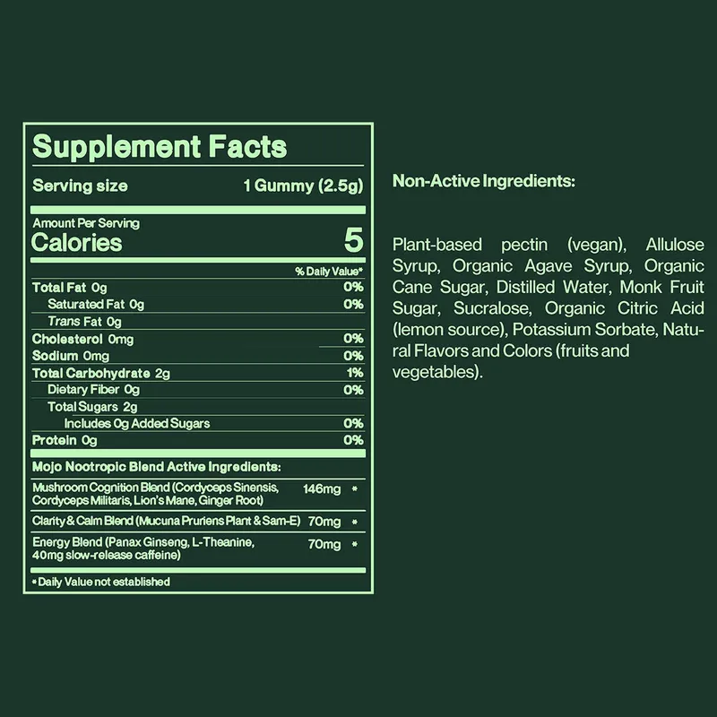 Brain Boosting Gummies, Regular Strength, Strawberry Tangerine – 5ct / pack