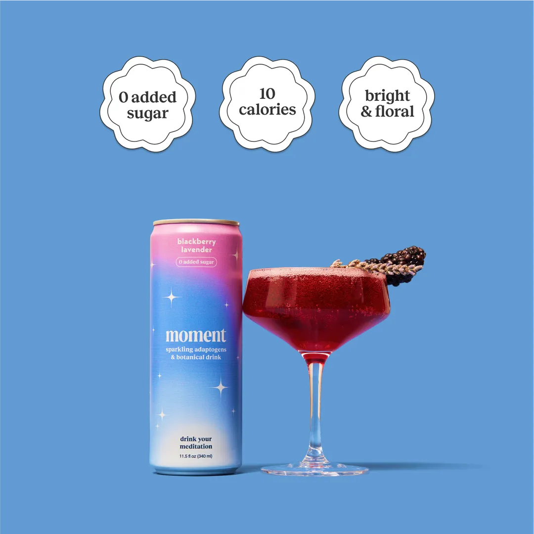 Moment Blackberry Lavender 12-pack Botanical Soda 