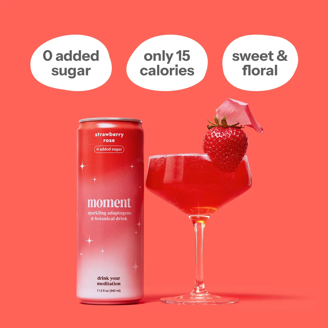 Moment Strawberry Rose 12-pack Botanical Soda 