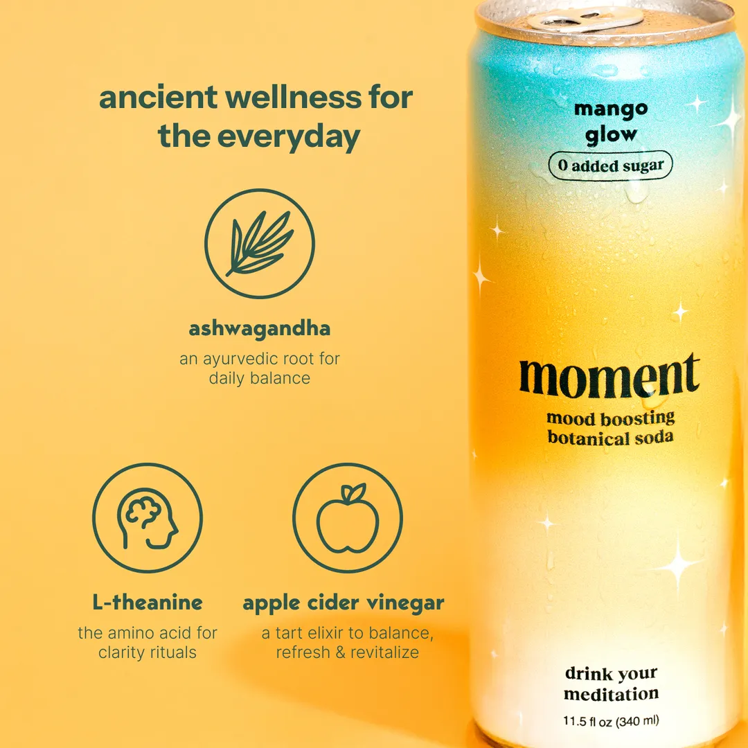 mango glow (botanical soda | 12 pack)