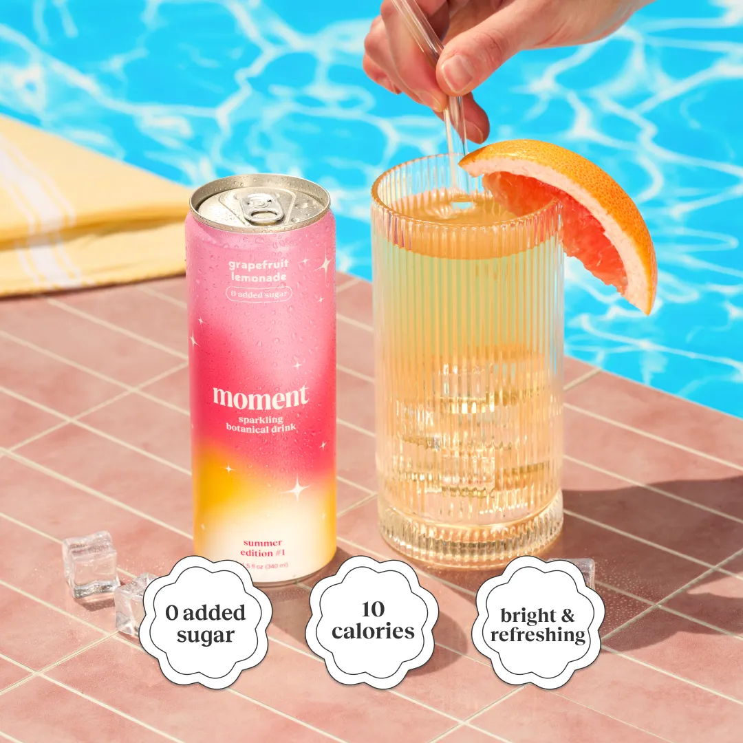 Moment Grapefruite Lemonade 12-pack Botanical Soda 
