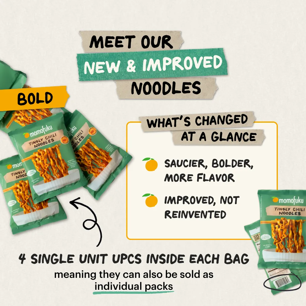 Tingly Chili Noodles | Instant Ramen | 4-Pack | Asian