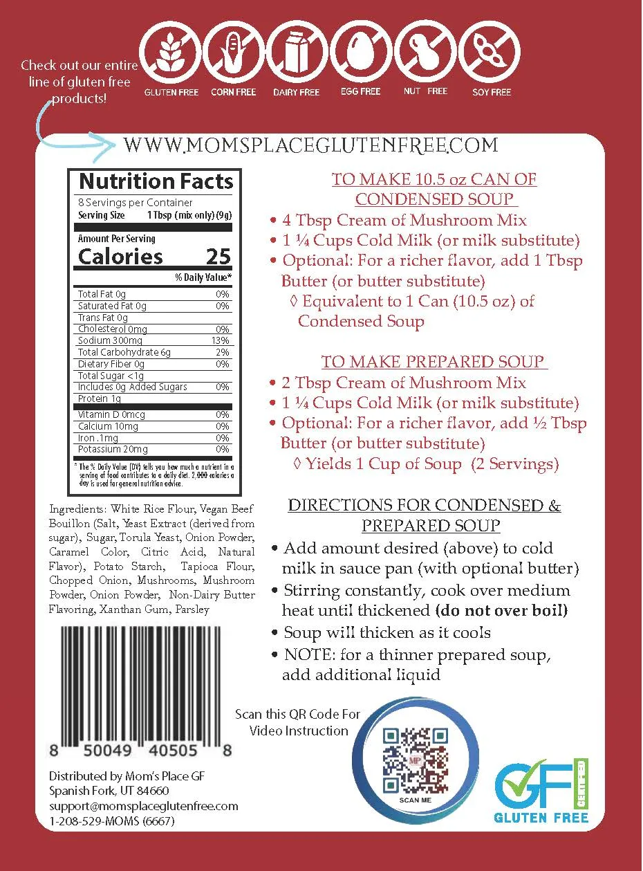 Gluten-Free Cream of Mushroom Soup Mix