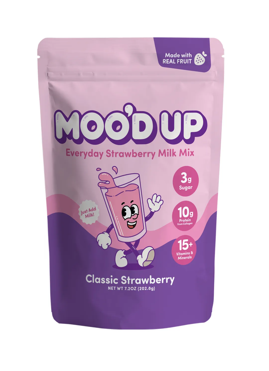 Moo’d Up Strawberry Milk Mix – Dairy-Free / 10g Collagen Protein