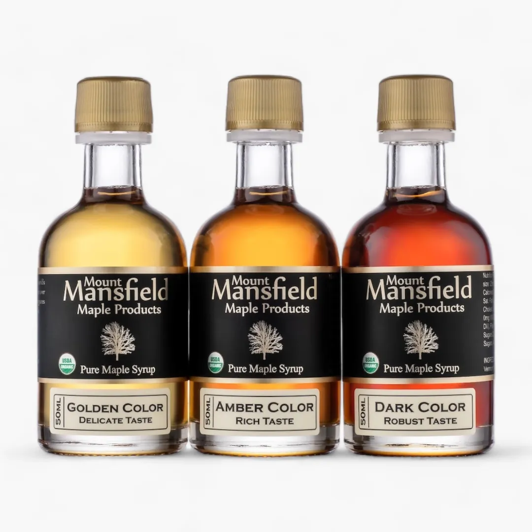 3-pack 50ml Organic Pure Vermont Maple Syrup Sampler