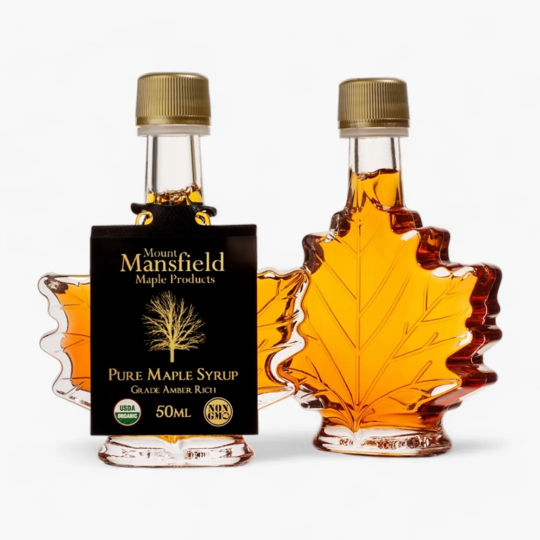 50ml Maple Leaf Bottle Organic Pure Vermont Maple Syrup