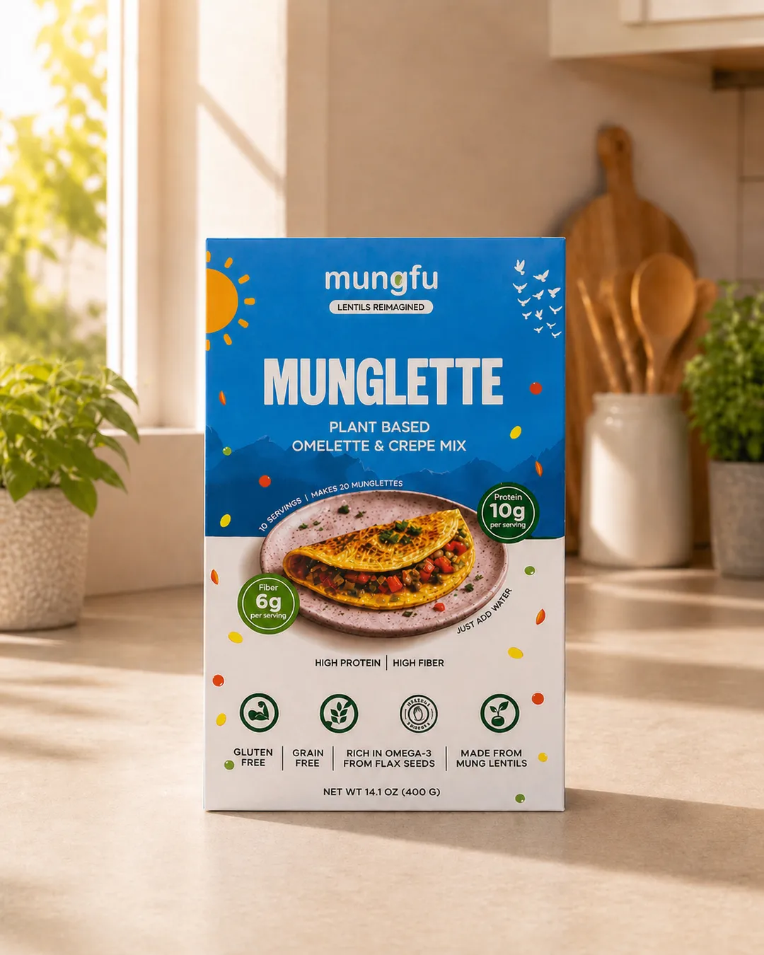 Munglette - Plant-Based Omelette and Crepe mix from Lentils.