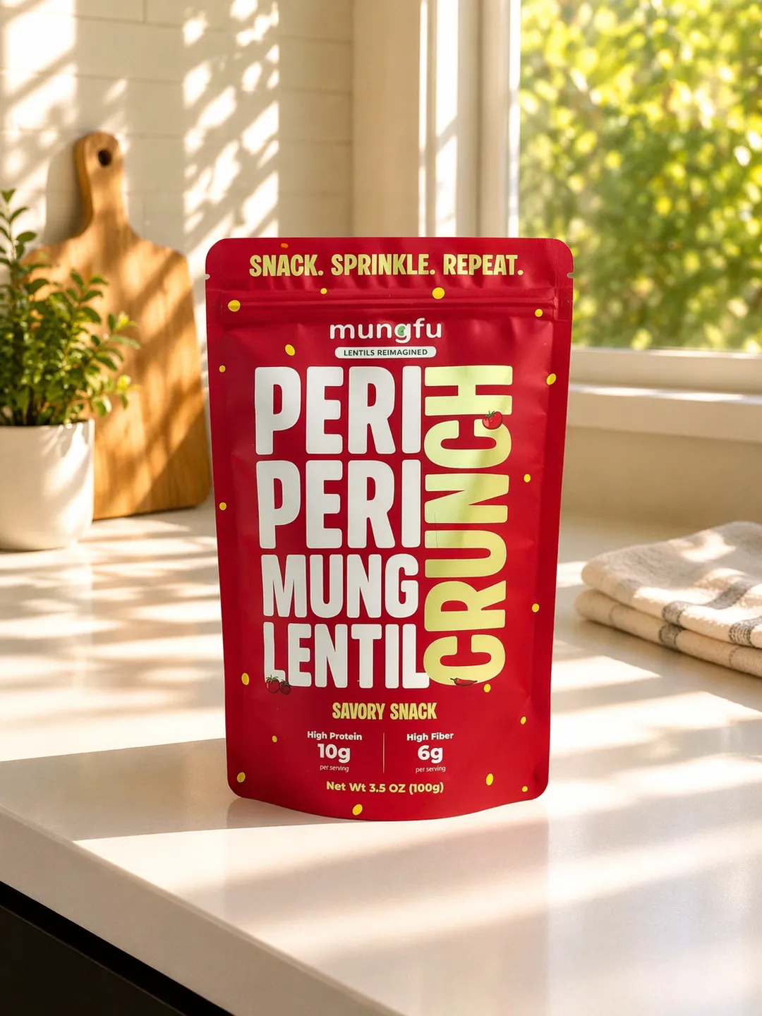 Peri Peri Mung Crunch | Crispy High-Protein Lentil Snack