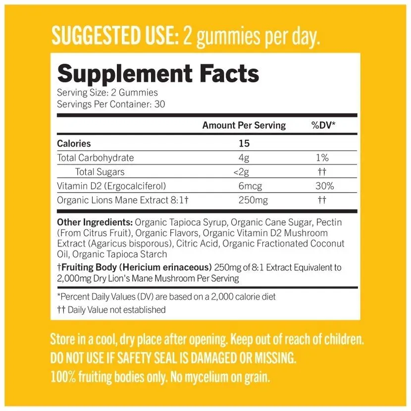 Organic Lion's Mane Gummies