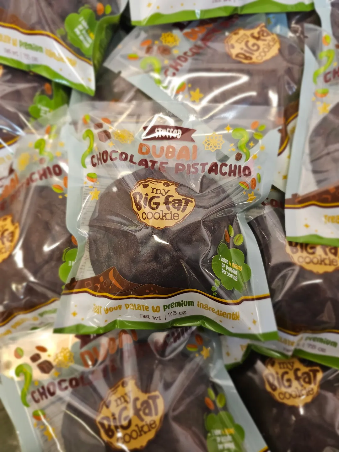 STUFFED Dubai Chocolate Pistachio Cookie
