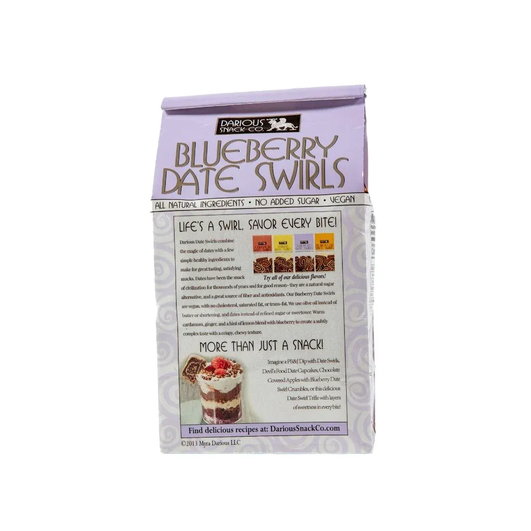 Blueberry Date Swirls Vegan, Plant-based (6-pack)