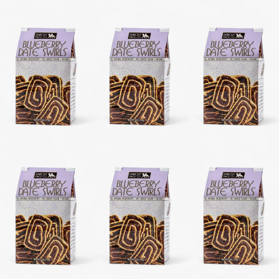 Blueberry Date Swirls Vegan, Plant-based (6-pack)