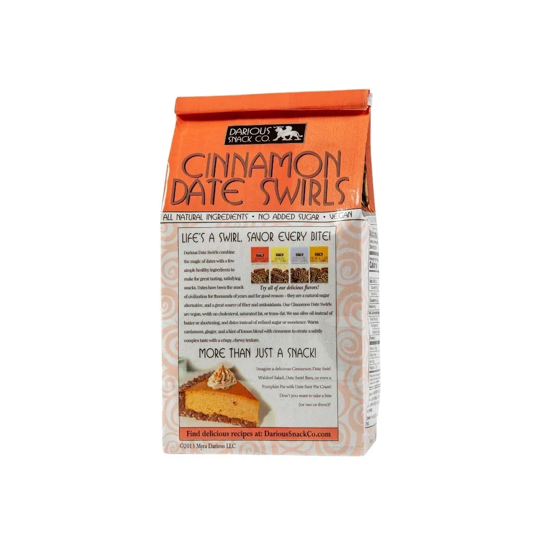 Cinnamon Date Swirls, Vegan, Plant-based  (6-Pack)
