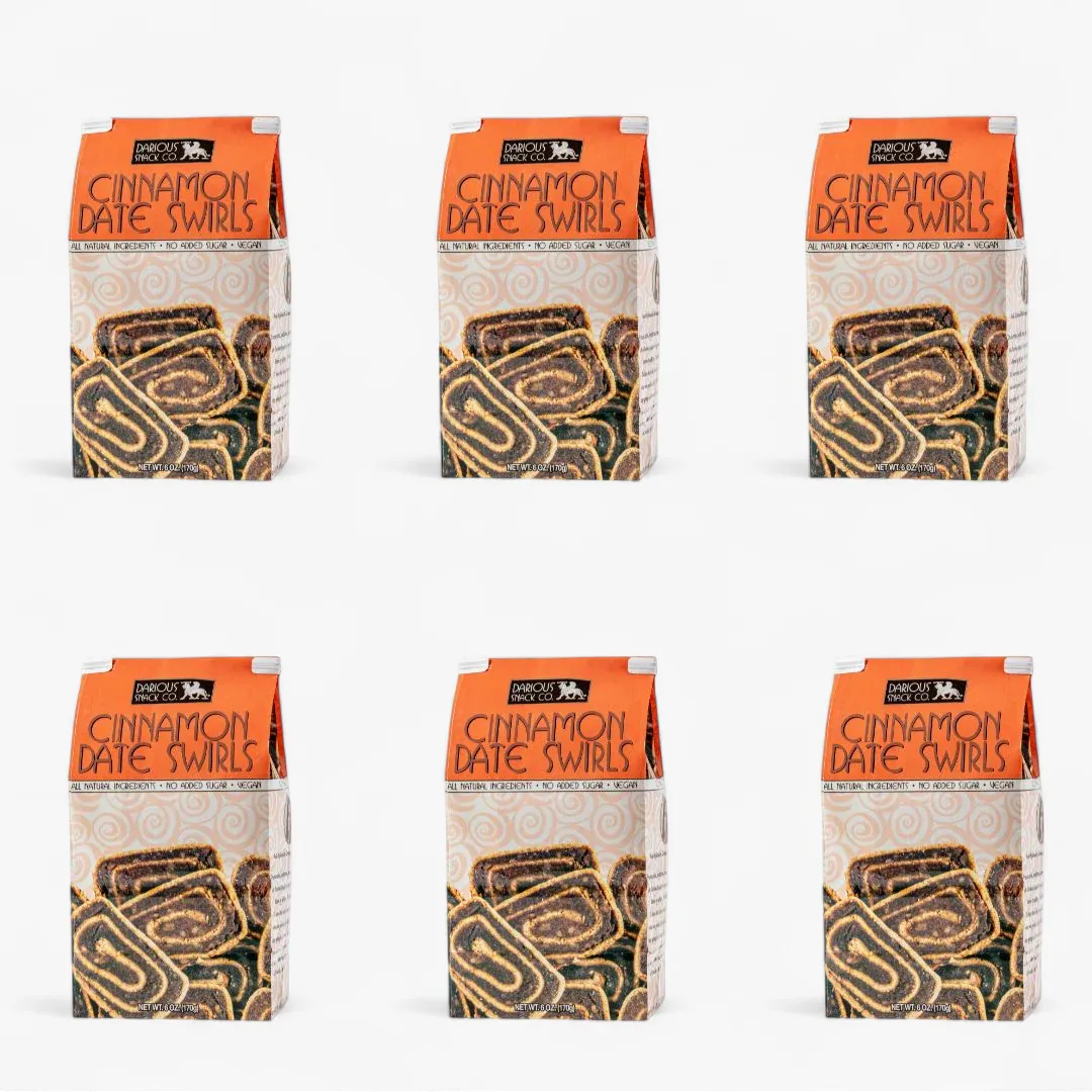 Cinnamon Date Swirls, Vegan, Plant-based  (6-Pack)