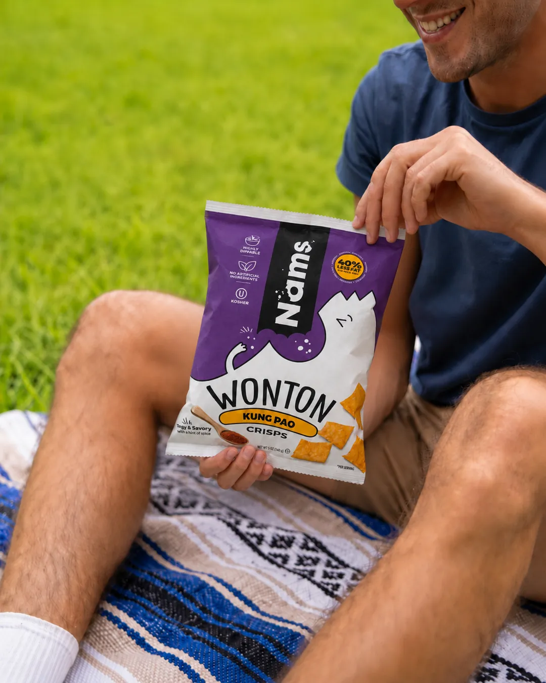 NAMS Wonton Crisps — Kung Pao Flavor (12 Unit Case)
