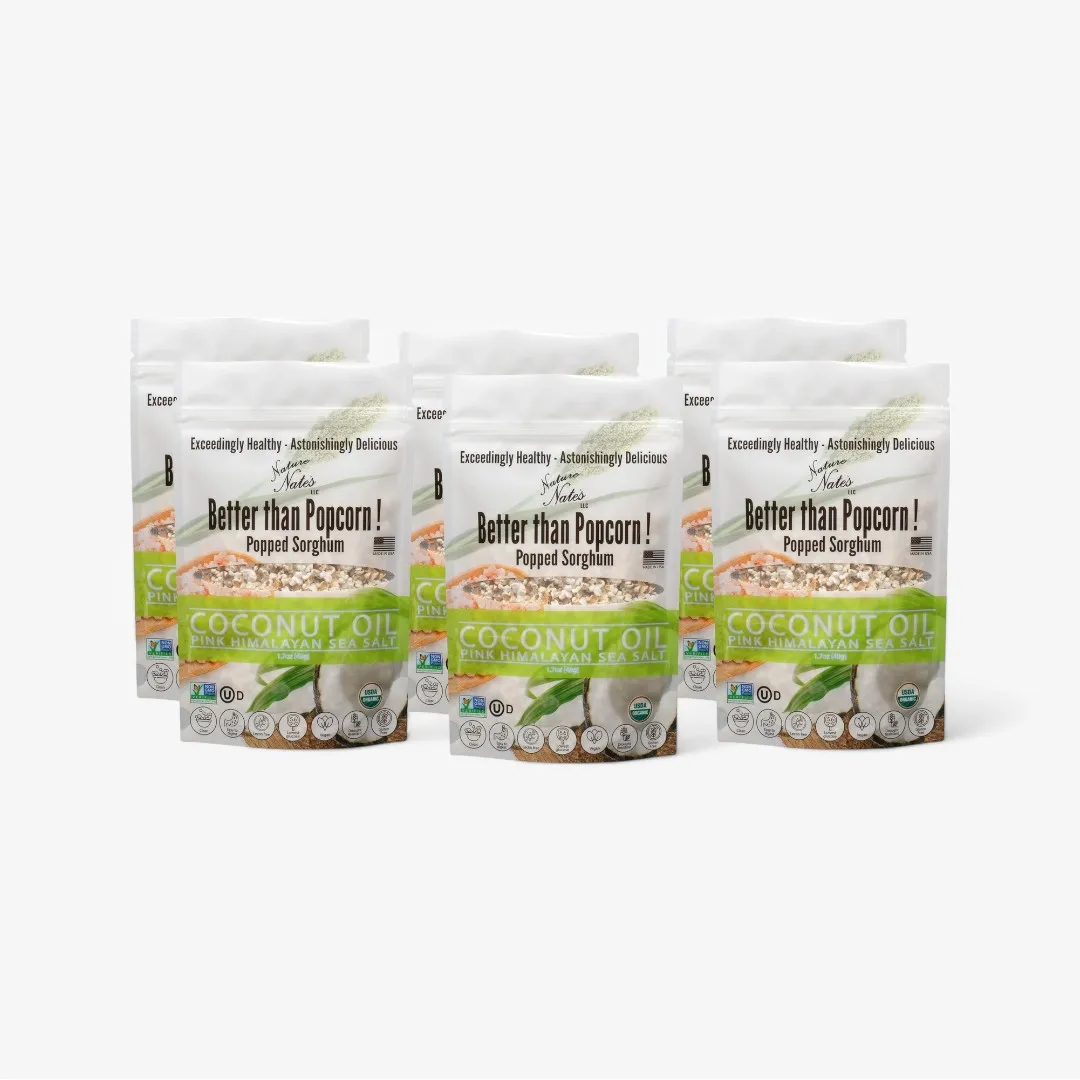 Organic Popped Sorghum Coconut Oil Pink Himalayan Sea Salt (1.7 oz)