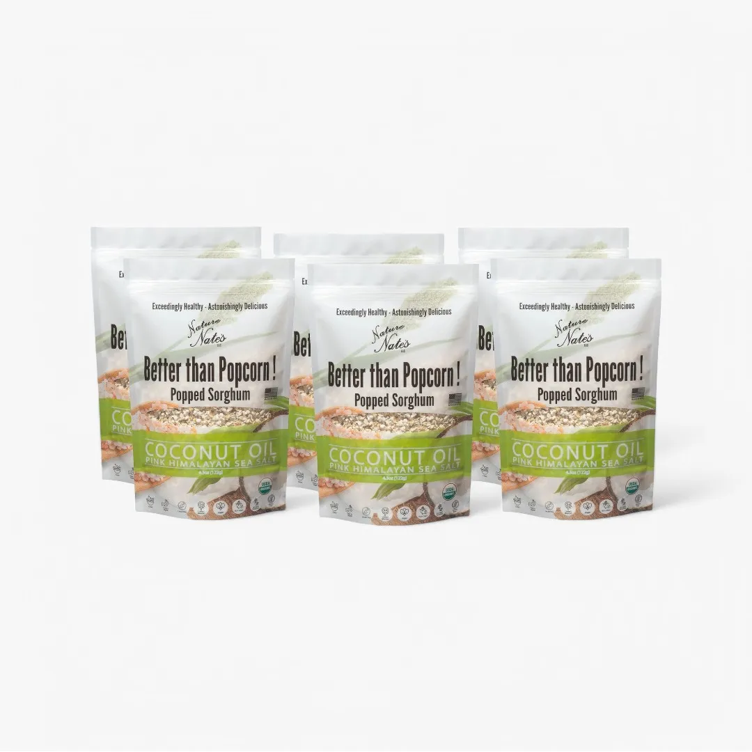Organic Popped Sorghum Coconut Oil Pink Himalayan Sea Salt (4.3 oz)