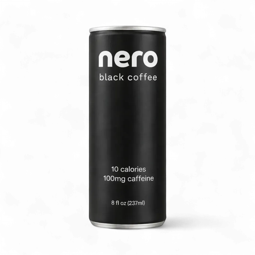 Nero Black Coffee – Ready-to-Drink Premium Unsweetened Iced Coffee, 100mg Caffeine, 8 fl oz Black Coffee Can