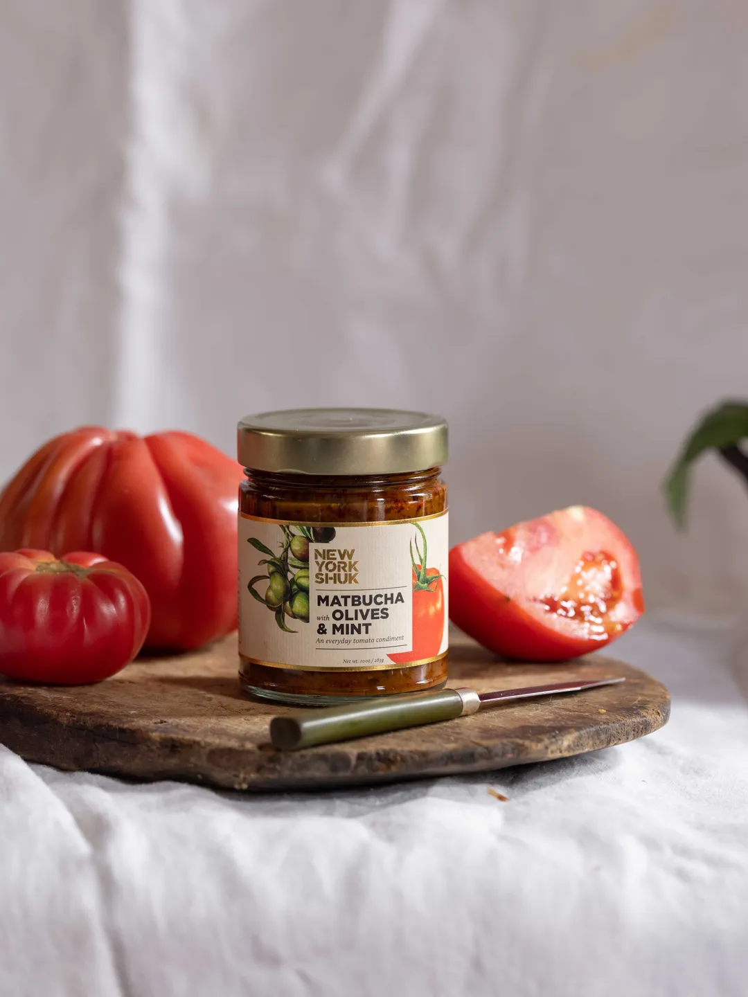 Matbucha with Olives & Mint