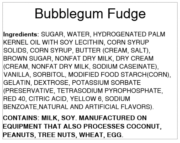 Bubble Gum Fudge (6 lb Slab)