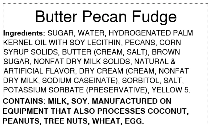 Butter Pecan Fudge (1/2 lb Package)