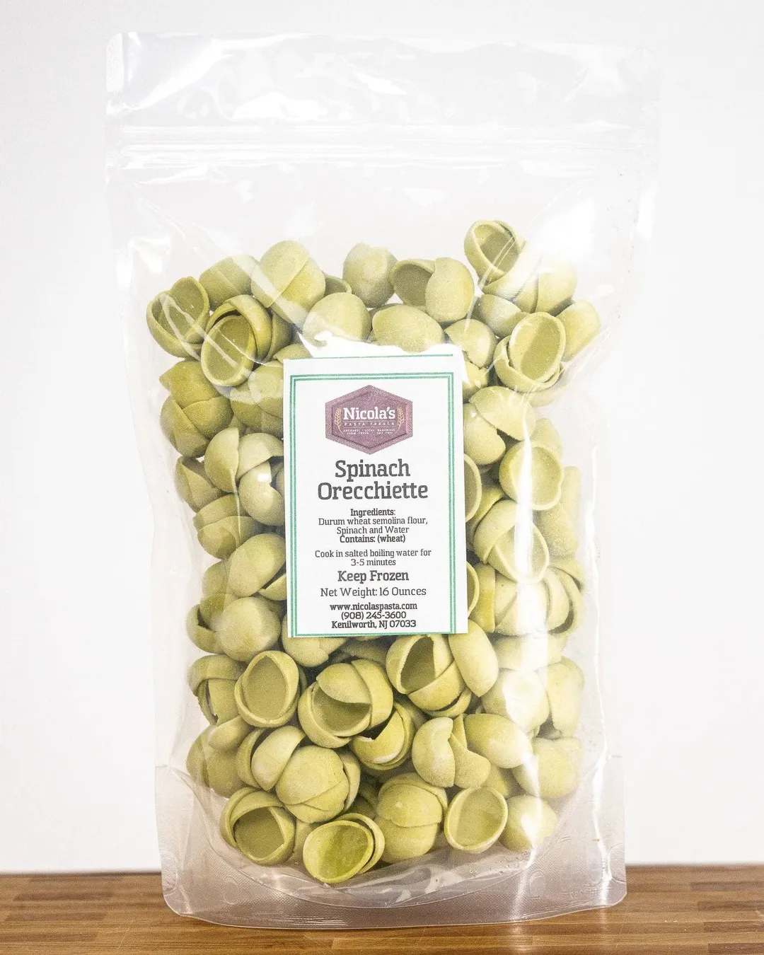 Fresh Spinach Orecchiette Pasta