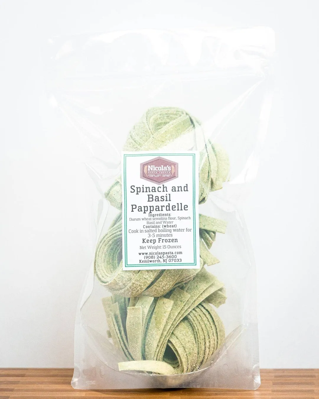 Hand Cut Fresh Spinach and Basil Pappardelle