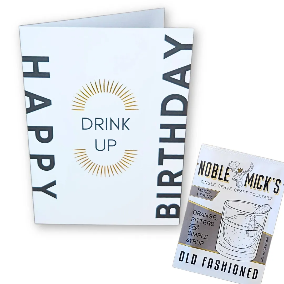 Cocktail and Cards / Pre-Pack of 12 Drink Up Birthday Card