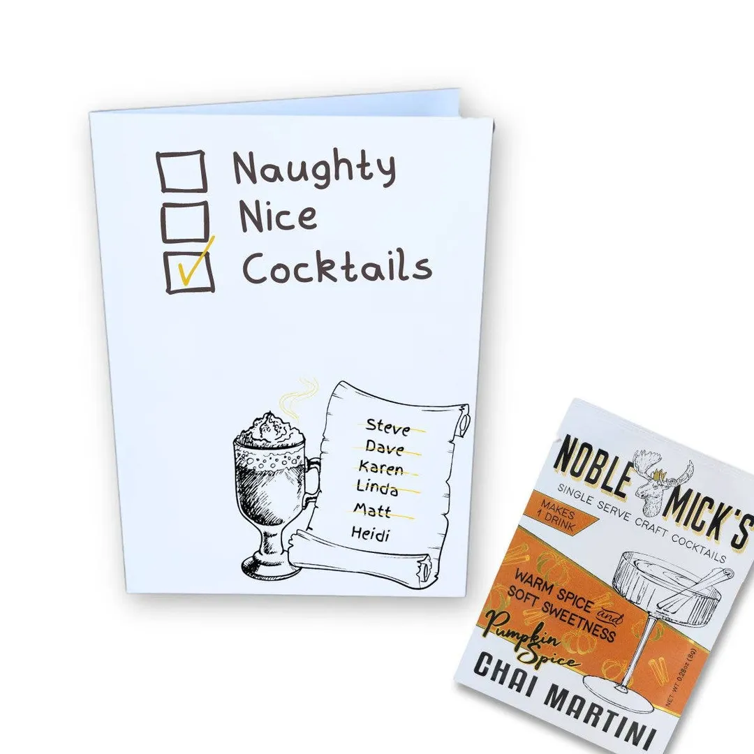 Cocktail and Cards /Pre-Pack of 12 Naughty, Nice, Cocktails